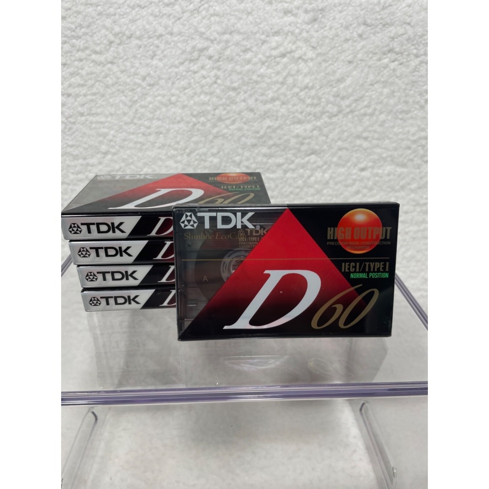 TDK D60 High Output Normal Bias Blank‎ Audio Cassettes 5-Pack - NIP